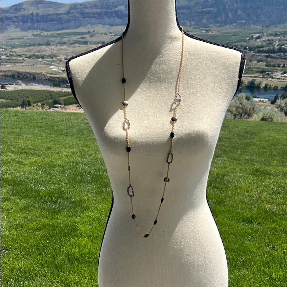 Alexis Bittar Gold and Black Versatile Necklace